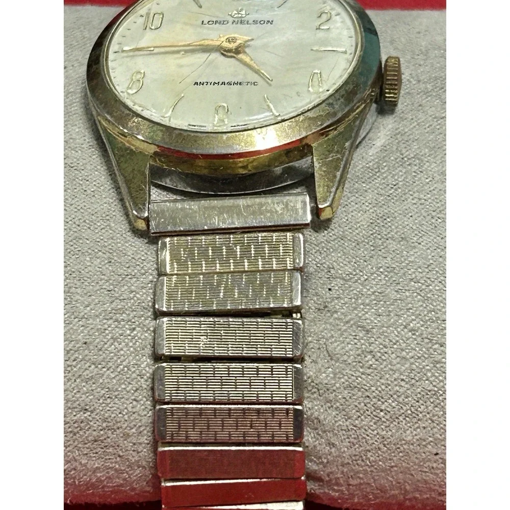 Vintage 1950's Lord Nelson Men's Mechanical Watch Swiss Made 1 Jewel Diamond Tol